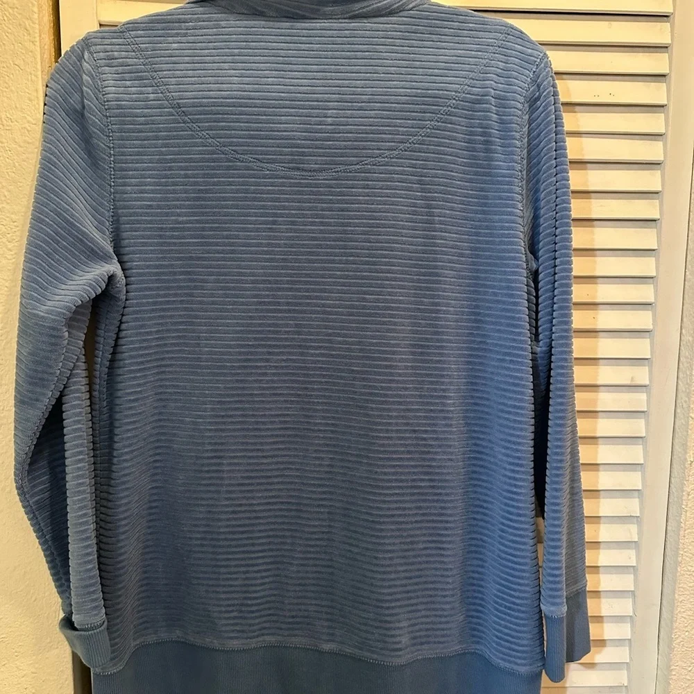 Susan Graver Light Blue Ribbed Jacket - Picture 6 of 6